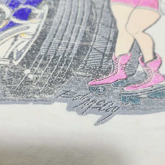 Vintage Hot Rod Chop Top Graphic T-Shirt Mens XL Made In USA Thrashed Car Diner - Picture 3 of 12